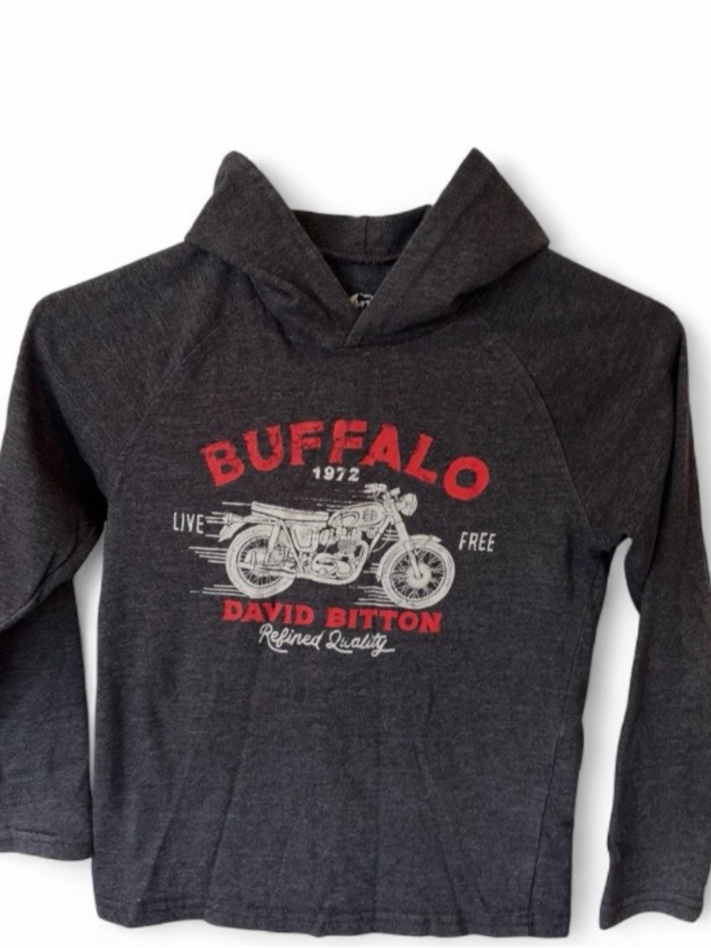 Buffalo David Bitton Charcoal Hoodie with Red Graphic